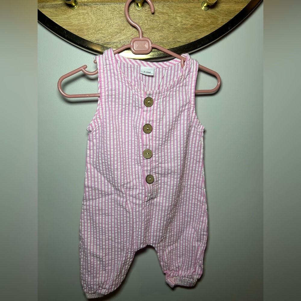 Pink Striped Kids Romper